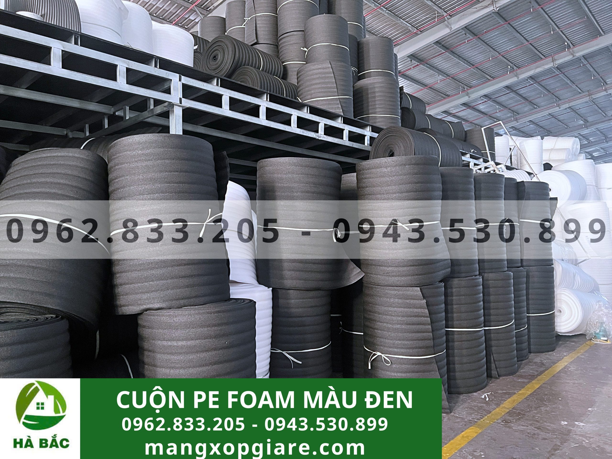 Cuộn mút xốp pe foam màu đen 5mm
