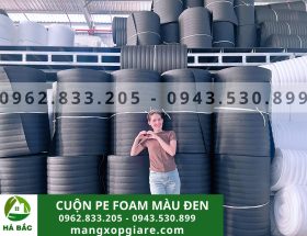 Cuộn mút xốp pe foam màu đen 5mm