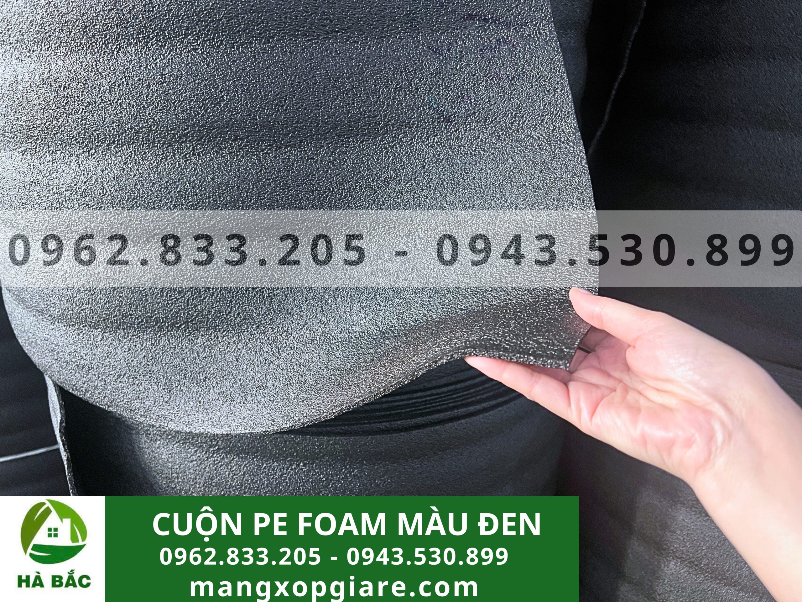 Cuộn mút xốp pe foam màu đen 5mm