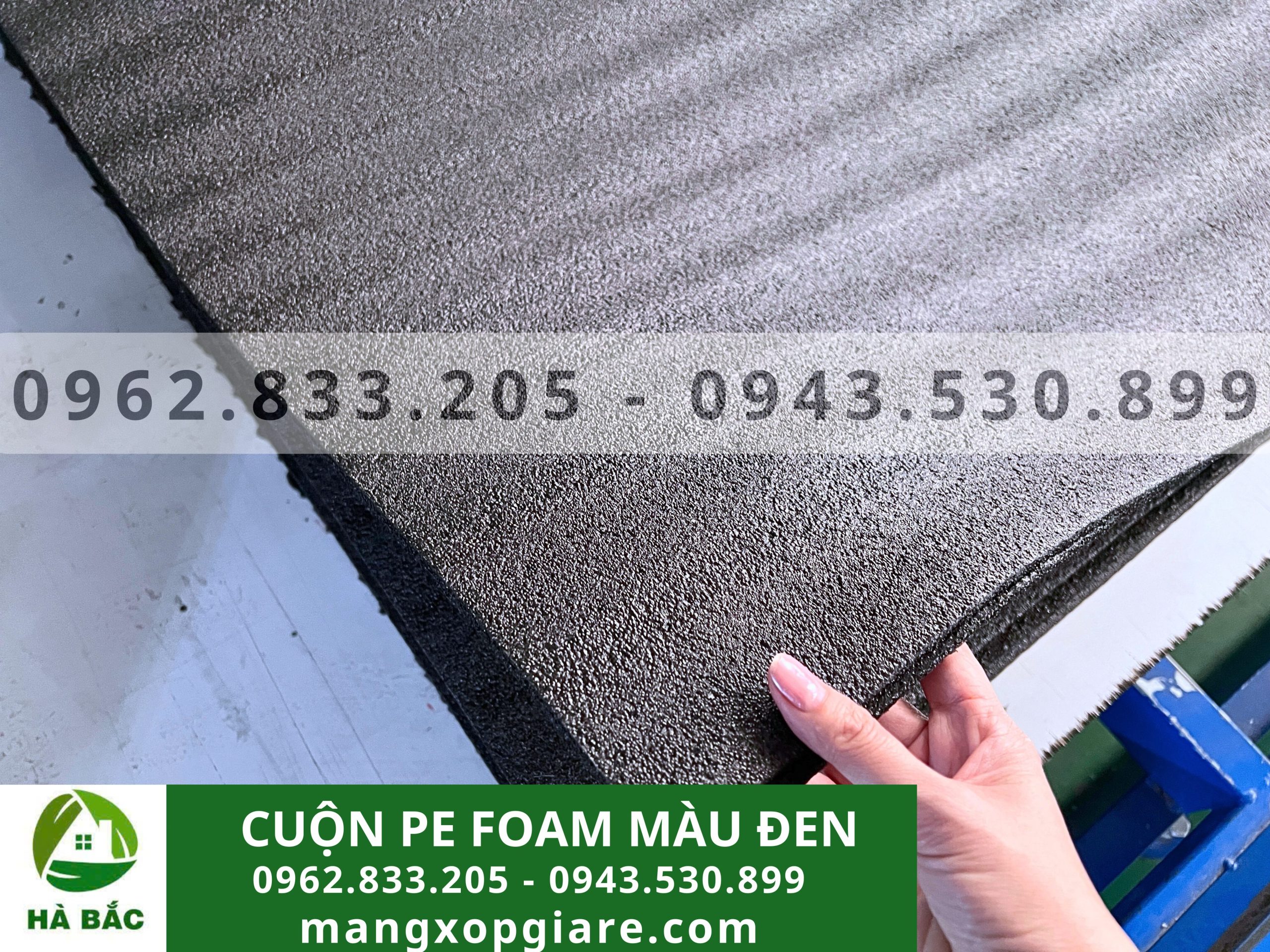 Cuộn mút xốp pe foam màu đen 5mm