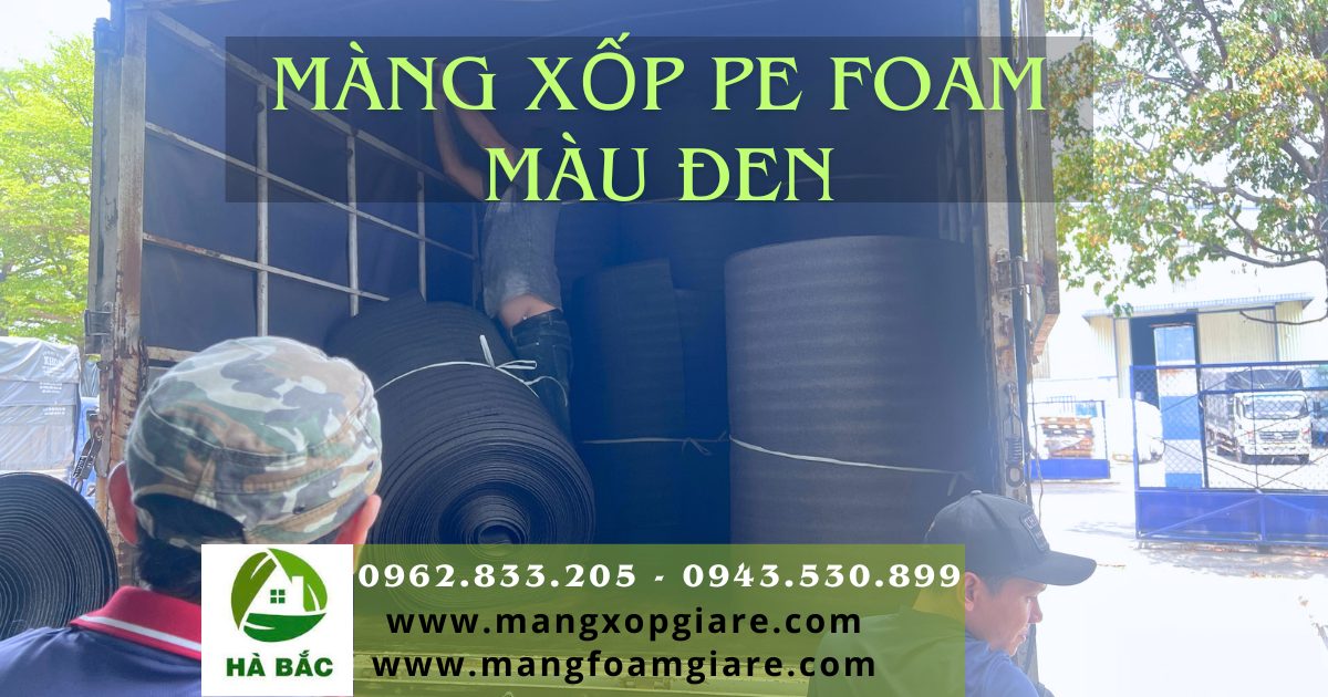 màng xốp pe foam màu đen 5mm