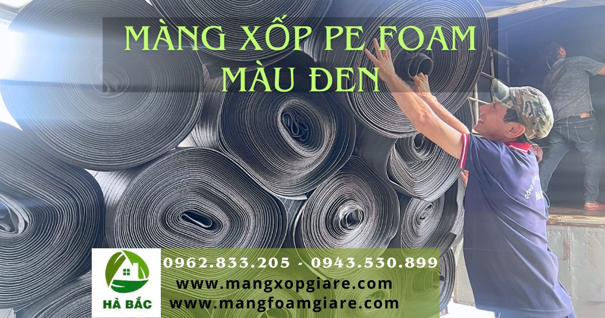 màng xốp pe foam màu đen 5mm