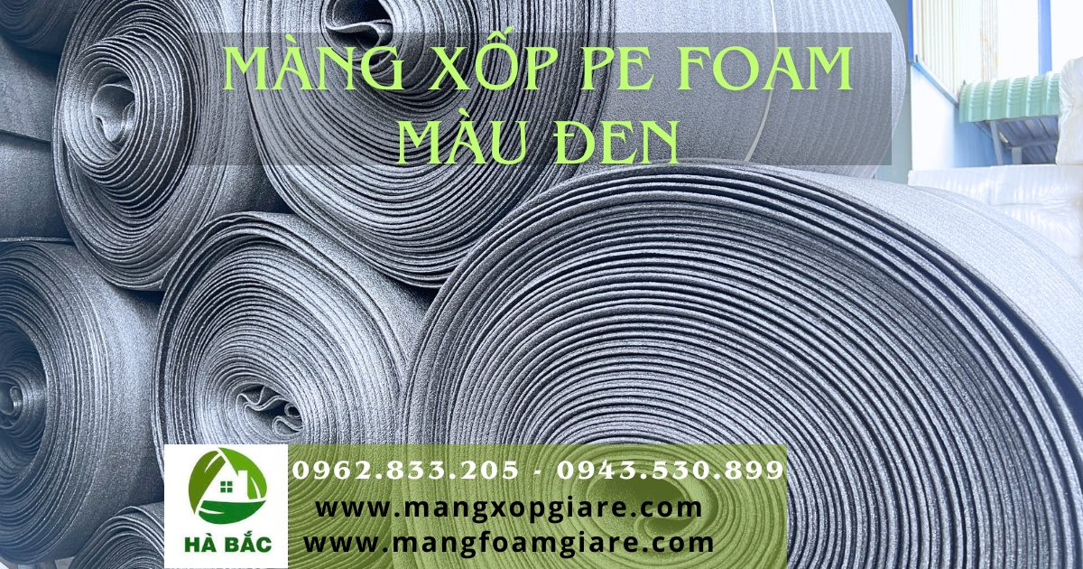 màng xốp pe foam màu đen 5mm