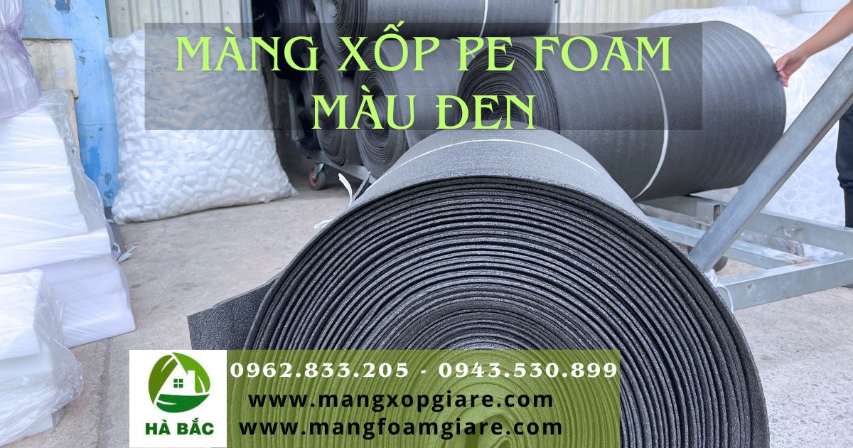 màng xốp pe foam màu đen 5mm