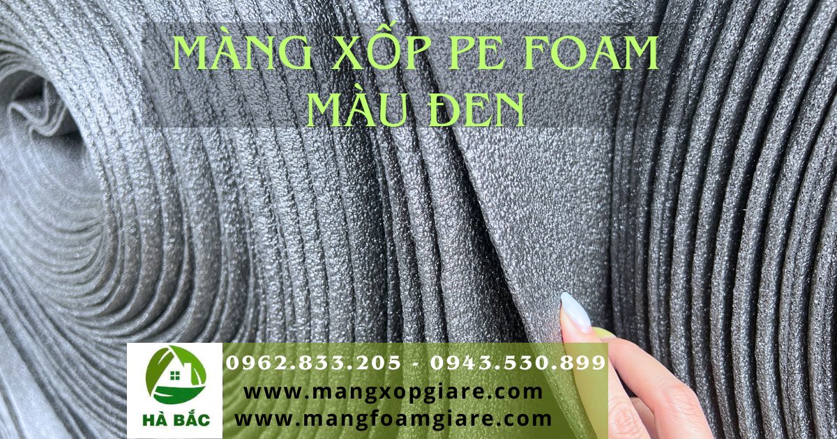 màng xốp pe foam màu đen 5mm