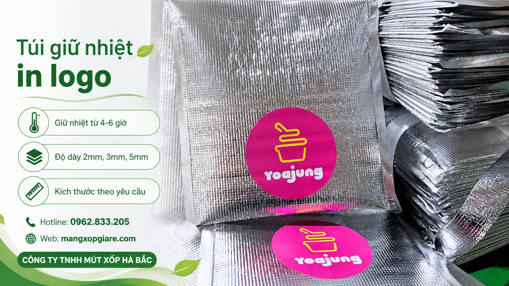 Túi Xốp Bạc Giữ Nhiệt In Logo